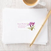 Spring Crocus lila Hochzeitstitel Adressaufkleber (Insitu)