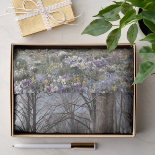 Spring, Crocuses in Bloom by Peder Monk Monsted Seidenpapier (Geschenk)