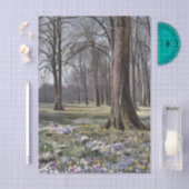 Spring, Crocuses in Bloom by Peder Monk Monsted Seidenpapier (Handwerk)