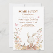 Spring Cute Bunny Rabbit 1st Birthday  Einladung (Vorderseite)