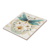 Spring dachte Whimsical Blue und Gold Dragonfly Fliese (Seite)