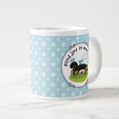 Spring Dackel Dog Dachshund (schwarz und braun) Ni Jumbo-Tasse (Vorderseite Rechts)