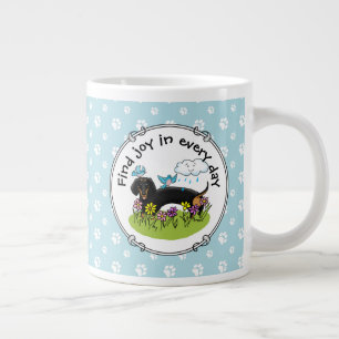 Spring Dackel Dog Dachshund (schwarz und braun) Ni Jumbo-Tasse