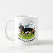 Spring Dackel Dog Dachshund (schwarz und braun) Ni Kaffeetasse (Links)