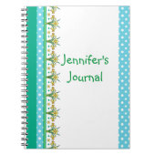 Spring Daffodil Border and Polka Dots Notebook Notizblock (Vorderseite)