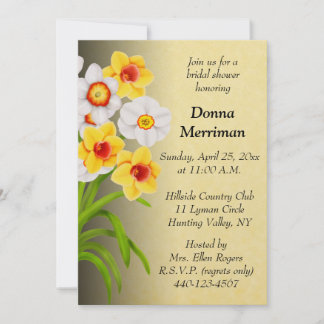 Spring Daffodil Bouquet Bridal Dusche Einladung