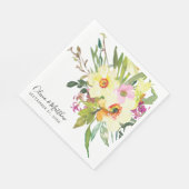 Spring Daffodil Bouquet Yellow Floral Wedding Serviette (Ecke)