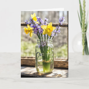 Spring Daffodil Bouquet zum Nachdenken Karte