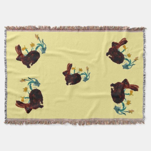 Spring Daffodil Bunny Rabbits Custom Color Decke (Vorderseite)