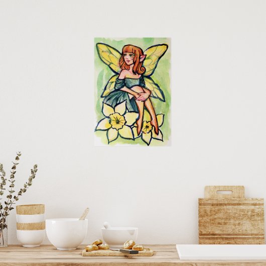 Spring Daffodil Fairy Poster (Küche)