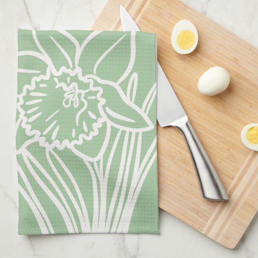 Spring Daffodil Geschirrtuch (Viertel Falte)