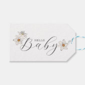 Spring Daffodil Hello Baby Script Baby Dusche Geschenkanhänger (Vorderseite (Horizontal))