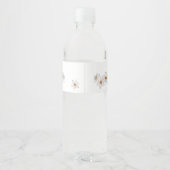 Spring Daffodil Hello Baby Script Enclosure Card Wasserflaschenetikett (Rückseite)