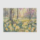 Spring Daffodil Meadow Watercolor Tissue Paper Seidenpapier (Vorderseite)