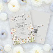 Spring Daffodil QR Code Hello Baby Shower Einladung