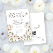Spring Daffodil QR Code Hello Baby Shower Einladung