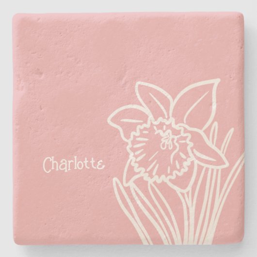 Spring Daffodil  Steinuntersetzer (Vorderseite)