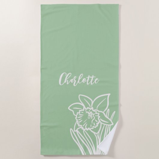 Spring Daffodil Strandtuch (Vorderseite)