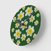 Spring Daffodils Runde Wanduhr (Winkel)