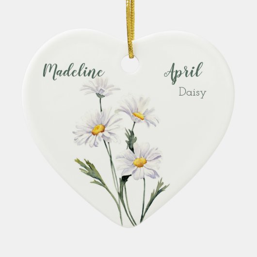 Spring Daisies April Geburtsmonat Blume für Baby Keramik Ornament (Vorne)