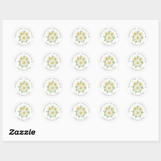 Spring Daisy Address Label Aufkleber (Blatt)