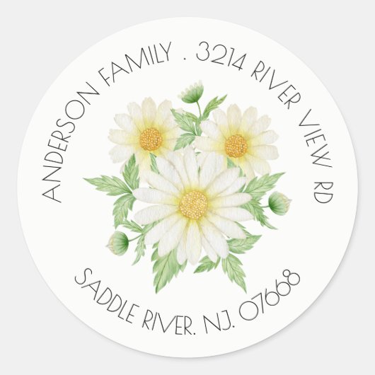 Spring Daisy Address Label Aufkleber (Vorderseite)