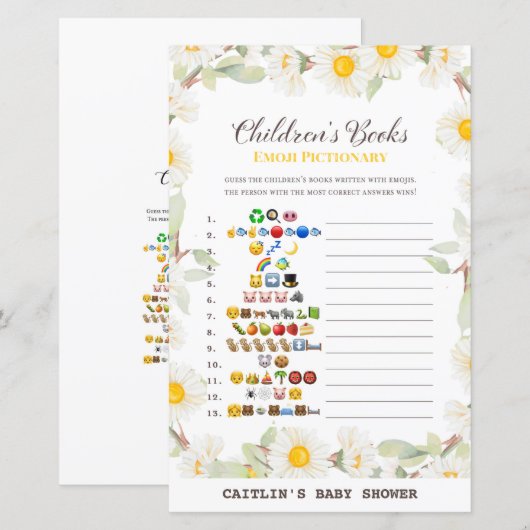 Spring Daisy Blume Baby Showspiel (Vorne/Hinten)