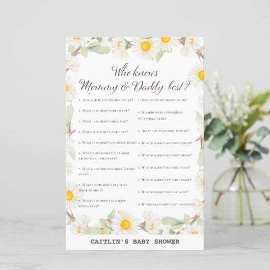 Spring Daisy Blume Baby Showspiel (Stehend Vorderseite)