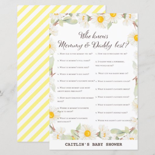 Spring Daisy Blume Baby Showspiel (Vorne/Hinten)