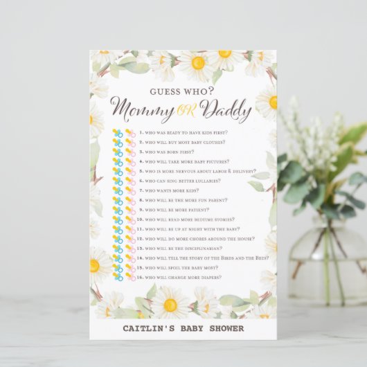 Spring Daisy Blume Baby Showspiel (Stehend Vorderseite)