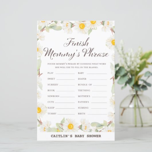 Spring Daisy Blume Baby Showspiel (Stehend Vorderseite)