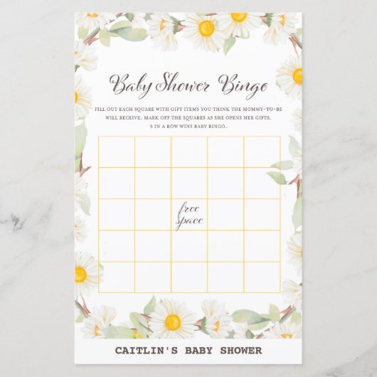 Spring Daisy Blume Baby Showspiel (Vorderseite)