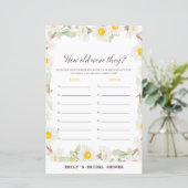 Spring Daisy Blume Brautparty Game PRINIERT (Stehend Vorderseite)