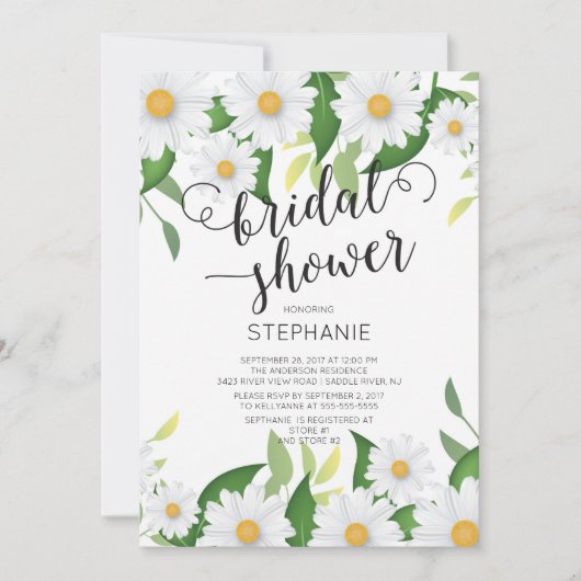 Spring Daisy Blume Bridal Dusche Einladung (Vorderseite)