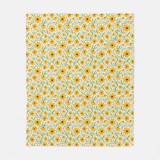Spring Daisy Blume Fleecedecke (Vorderseite)