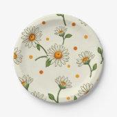 Spring Daisy Picnic Party Paper Plates Pappteller (Vorderseite)