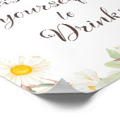 Spring Daisy Themed Bridal | Babyduschzeichen Poster (Ecke)