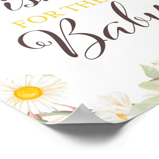 Spring Daisy Themed Bridal | Babyduschzeichen Poster (Ecke)