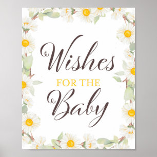 Spring Daisy Themed Bridal   Babyduschzeichen Poster