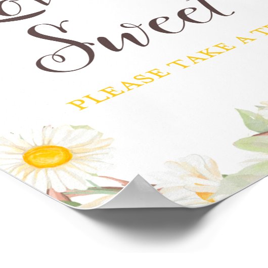 Spring Daisy Themed Bridal | Babyduschzeichen Poster (Ecke)