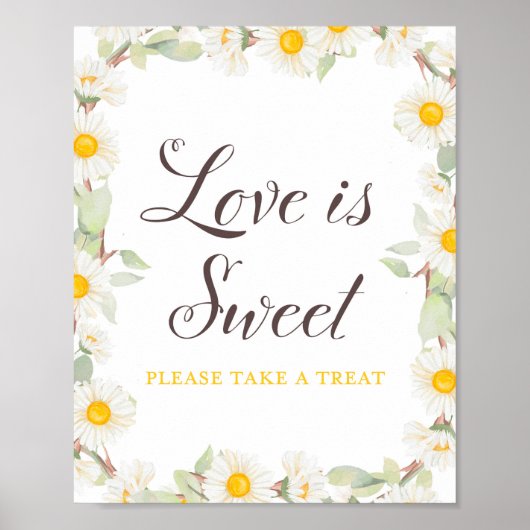 Spring Daisy Themed Bridal | Babyduschzeichen Poster (Vorne)