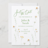 Spring Daisy Wedding Save the Date Einladung (Vorderseite)