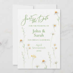 Spring Daisy Wedding Save the Date Einladung