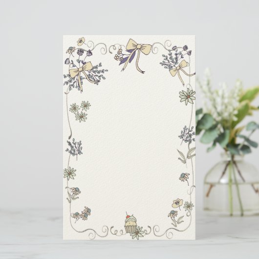 Spring Daisy Whimsy Briefpapier (Stehend Vorderseite)