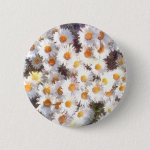 Spring Daisy Wildblume Watercolor Button
