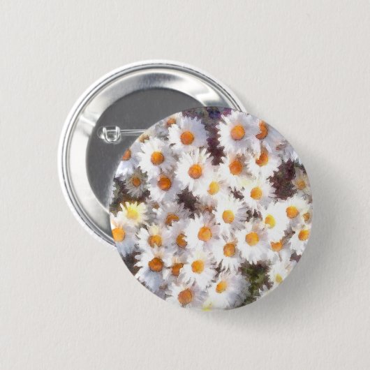 Spring Daisy Wildblume Watercolor Button (Vorne & Hinten)