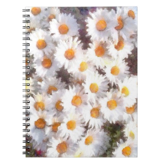 Spring Daisy Wildblume Watercolor Notizblock (Vorderseite)