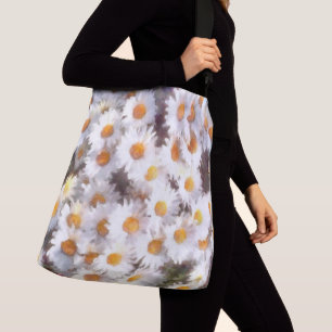 Spring Daisy Wildblume Watercolor Tragetaschen Mit Langen Trägern