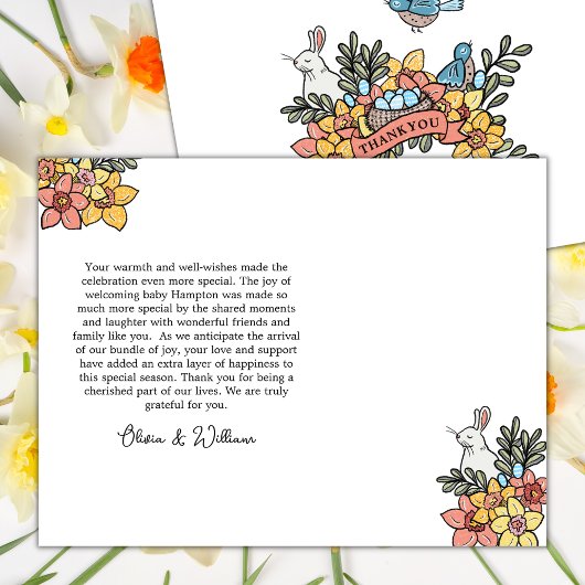 Spring danke dir Oaster Baby Dusche Postkarte