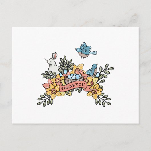 Spring danke dir Oaster Baby Dusche Postkarte (Vorderseite)